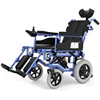 ACEDA Silla De Ruedas El&eacute;ctrica, Silla De Ruedas Plegable El&eacute;ctrica Peso Ligero Silla Inteligente, Respaldo Ajustable con Reposacabezas, Asiento 45Cm,Peso M&aacute;ximo Soportado 150Kg