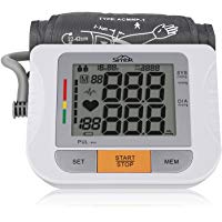 SIMBR Tensi&oacute;metro de Brazo Autom&aacute;tico Tensi&oacute;metros El&eacute;ctricos con Manguito Funci&oacute;n de Memoria (2 * 90) Certifica FDA CE ROHS Blanco 22-36cm