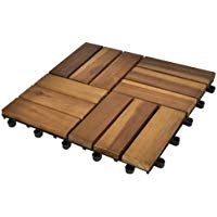 vidaXL Set Baldosas Decoraci&oacute;n de Suelo Madera Acacia Jard&iacute;n Terraza Balc&oacute;n Habitaci&oacute;n