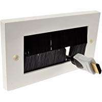 Negro Cepillo Placa Frontal Para Cable Salida Pared Salida UK Doble Grupo Blanco