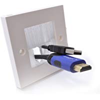 Blanco Cepillo Placa Frontal Para Cable Salida Pared Salida UK Solo Grupo Blanco