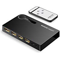 UGREEN 40234, HDMI Switch Conmutador HDMI 3D 4K, 3 Entrada x 1 Salida Mando a Distancia, PS4 PS3 XboX Nintendo Switch Chromecast DVD Blu-Ray Decodificador Movistar Receptor Sat&eacute;lite PC TV y M&aacute;s HDMI Aparatos