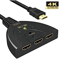 HDMI Switch, GANA 3 Puertos HDMI Switcher | HDMI Splitter Soportes Full HD 4K 3D HDMI Conmutador Adaptador para HDTV/Xbox/PS3/PS4/Apple TV/Fire Stick/BLU-Ray DVD-Player(3 IN/1 out)