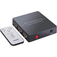 HDMI Switch 3 Entradas 2 Salidas 4K 3D Conmutador HDMI Distribuidor Autom&aacute;tico con Mando a Distancia Cable HDMI 1.4 para HDTV Monitor DVD PC Proyector Sky Box PS3 PS4 Xbox