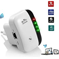 Amplificador WiFi Repetidor Extensor de Red WiFi Punto de Acceso 2.4GHz IEEE802.11 B/G/N Wireless Extender con WPS Button Velocidad de hasta 300Mbps, Puerto LAN, Compatibilidad Universal