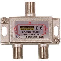 K&ouml;nig FC-2SPLT-ST-KN - Splitter/Combinador de cables (F, 5-2400 MHz, 2 v&iacute;as), color plateado