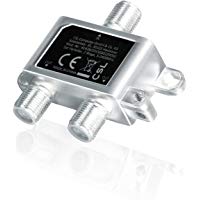 CSL - 2 v&iacute;as Repartidor de se&ntilde;al para Equipos por sat&eacute;lite | para Equipos satelitales (TV v&iacute;a sat&eacute;lite/DVB-S2) + FM (Radio) | 5-2400 MHz Rango de frecuencia | 2-Way