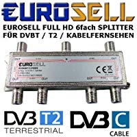 6-antena DIGITAL de TV distribuidor de cable de antena HDTV negro 6X F minidistribuidor para ver la tele full HD switch 6er seisesque Switcher suave de seis salidas F-Plug