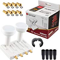 QUAD Monoblock LNB 0,1dB Doble LNC HB DIGITAL KIT 4 Participantes Directamente 2 Sat&eacute;lite Astra 19,2&deg; Hotbird 13&deg; FULL HD TV 3D Muy HD 4K + 4 x Tapas goma + 8 x conector F dorado GRATIS Ud.