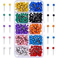 TOOGOO Map Tacks Push Pins Cabezal de plastico con punta de acero, 4 mm, 500 piezas