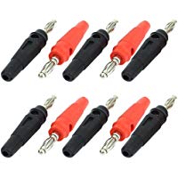 sourcing map Altavoz 3mm Cable De Alambre Macho Conector Banana Conector 10Pcs Rojo Negro