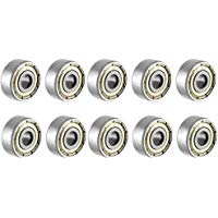 sourcing map 623Z Deep Groove Ball Bearing Double Shield 623ZZ 623-2Z 80023, 3mm x 10mm x 4mm Chrome Steel Bearings (Pack of 10)