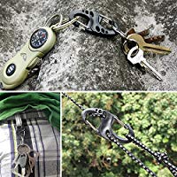 Beautyrain 10pcs CARABINER Clip pl&aacute;stico S Shape Snap Spring Gancho Molle Key Hebillas t&aacute;cticas para exteriores Black Hollow