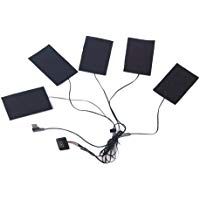 Awhao Almohadillas calefactoras USB 5 en 1 para Ropa, el&eacute;ctricas, de fibra de carbono