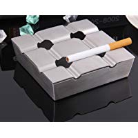 SDKKY Bien moldeadas cenicero cenicero paraviento engrosada barras cuadradas de acero inoxidable estampado suministros de oficina