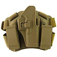 Airsoft Tactical Pierna Derecho Cuello R&aacute;pido Holster con bolsa de revista para Glock 17 19 22 23 31 32