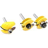 Vkospy 3PCS / Set 8mm ca&ntilde;a Raised Panel Router gabinete de la Puerta Conjunto de bits de 3 bits de la carpinter&iacute;a Cortador de fresado Router bits