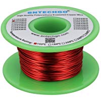 BNTECHGO - Cable magn&eacute;tico de 20 AWG - Hilo de cobre esmaltado &ndash; Bobina de alambre magn&eacute;tico esmaltado &ndash; 4 oz &ndash; 0,0315 pulgadas de di&aacute;metro - 1 bobina de color rojo, temperatura nominal de 155 ℃, muy utilizado en inductores transformadores