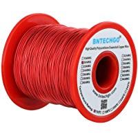 BNTECHGO 20 AWG cable magn&eacute;tico &ndash; alambre de cobre esmaltado &ndash; alambre de viento de im&aacute;n esmaltado &ndash; 16 oz &ndash; 0,0315 pulgadas de di&aacute;metro 1 bobina de bobina rojo temperatura nominal 155 grados C ampliamente utilizado para transformadores inductores