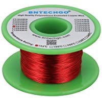 BNTECHGO - Cable magn&eacute;tico de 26 AWG - Hilo de cobre esmaltado &ndash; Bobina de alambre magn&eacute;tico esmaltado &ndash; 4 oz &ndash; 0,0157 pulgadas de di&aacute;metro - 1 bobina de color rojo, temperatura nominal de 155 ℃, muy utilizado en inductores transformadores