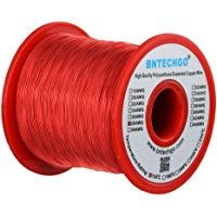 Bntechgo - 1 bobina de hilo de cobre esmaltado de 28 AWG, 454 g, 0,32 mm de di&aacute;metro, de color rojo, temperatura nominal 155 ℃ ampliamente utilizado para inductores transformadores