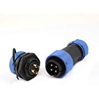 Uxcell a14062000ux0518 - Cable de aviaci&oacute;n impermeable con tapa (21 mm, 4 pines)