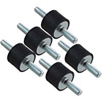 Yibuy 5 Piezas 20 x 15 mm Negro + Plata Doble Extremos Tornillo Silentblock para compresor de Aire