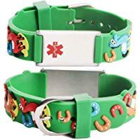 LinnaLove - Pulsera de identificaci&oacute;n m&eacute;dica para ni&ntilde;o y ni&ntilde;a, grabada sin ni&ntilde;os