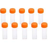 10pcs 5 ml Tubos de Pl&aacute;stico Transparente Escala con Tapa, Sello de Silicona, Marcadores Graduados y Tap&oacute;n de Rosca para Muestras de Laboratorio