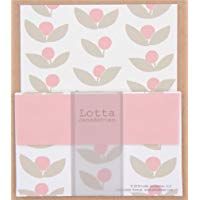 Kamio Lindo juego de papel de carta mini blanco hojas pardo gris lunares rosas Jap&oacute;n