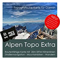 alpen Garmin tarjeta Topo extra&nbsp;&ndash;&nbsp;8&nbsp;GB MicroSD. (Alemania Austria Italia Suiza Francia Eslovenia) GPS Tiempo Libre tarjeta bicicleta Senderismo Excursiones Senderismo Geocaching exterior. Navegaci&oacute;n dispositivos & PC