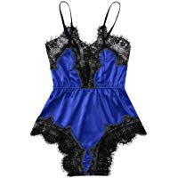 Ropa Interior Sexy de Mujer,Pijamas cosidos con Encaje lencer&iacute;a,Camisola de Seda,Escotado por Detr&aacute;s Lace Lenceria,Disfraz de Criada Vestido Mini Corto Encaje,Babydoll Ropa Interior_Internet