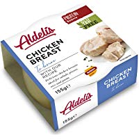 Aldel&iacute;s Lata de Pechuga de Pollo al Natural Healthy Canned Chicken Breast in Brine Ready to Eat ideal for Salad and Sandwich. 26% Protein, 99% Fat Free Low Sugar Food - Pack 12x155gr