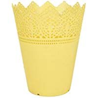 Chytaii. Jarr&oacute;n de Flores Florero de Plastico Maceta Flor con Dise&ntilde;o de Hueca de Encaje para Decoraci&oacute;n del Jard&iacute;n/Hogar Organizador de Escritorio Color S&oacute;lido 7 * 11 * 14CM