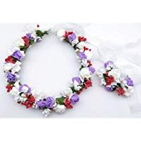 WYZ &Tocado de Flor de Corona Corona de Flores, Cinta de la Flor Guirnalda Mano de la Novia de la Boda Partido de la Cinta Cinta de la Venda Pulsera Corona de Flores Corona
