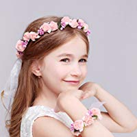 ZGP &Tocado Corona Guirnalda de Flores Velo de ni&ntilde;a Guirnalda de ni&ntilde;a de Flores Accesorios para el Cabello para ni&ntilde;os Tocado de Princesa