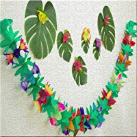 Energeti Festival hawaiano 3 m colorido tejido flor cumplea&ntilde;os papel flor guirnalda papel tropical guirnalda, dise&ntilde;o floral, luo decoraci&oacute;n de fiesta verano decoraci&oacute;n playa selva