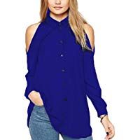 Smile YKK Camisa Mujer Mangas Largas con Bot&oacute;n y Hueco