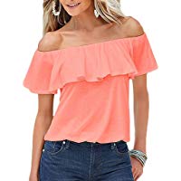 Smile YKK Camisa Mujer Sin Tirantes Mangas Cortas Plisado