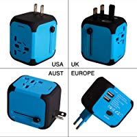 Adaptador Enchufe de Viaje Universal Dos Puertos USB para US EU AU de 150 Pa&iacute;ses