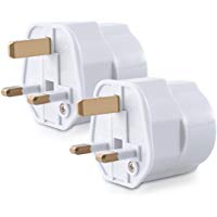 kwmobile 2 adaptadores de Viaje compactos para Inglaterra - Enchufe de Viaje Shuko EU a UK en Blanco