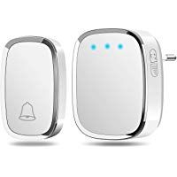 Timbre Inal&aacute;mbrico para Puerta, Govee Timbre Impermeable con LED Flash, Volumen Ajustable, 36 Melod&iacute;as, Alcance a 300m, 1 Transmisor y 1 Receptores (Blanco)