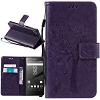 Dooki, Xperia x carcasa, piel sint&eacute;tica Supporter Flip funda funda carcasa tipo Cartera para Sony Xperia X con cr&eacute;dito Tarjeta tenant hendidura