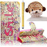 Sunnycase&reg; Sony Xperia Z3 Carcasa Premium flip leather funda case cover de PU silicona piel concha colorido pattern patr&oacute;n elegante cubierta + cristalino rhinestone bling del enchufe del polvo de diamante & metal l&aacute;piz t&aacute;ctil / Stylus Touch Pen
