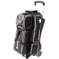 Brunswick Crown - Maleta con ruedas para 3 bolas, color negro