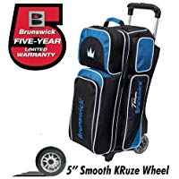 Team Brunswick 3 Ball Deluxe Roller Bowling Bag- Black/Cobalt by Brunswick