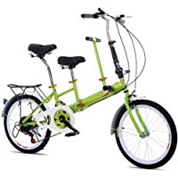 KAHE2016 - Rueda Plegable port&aacute;til para Bicicleta de t&aacute;ndem de 20 Pulgadas, de Acero de Carbono, 2 plazas, Doble para ni&ntilde;os y beb&eacute;s, 7 velocidades