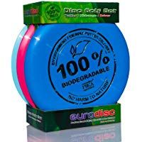 Eurodisc Discgolf estenop&eacute;nica con 3 discos org&aacute;nicos biodegradables, aprobado PDGA azul