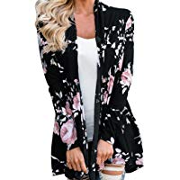 cardigan largo floral bohemio de las mujeres kimono abierto abrigo casual cn outwear Algod&oacute;n Sannysis mujeres kimono largo chaqueta de oto&ntilde;o primavera