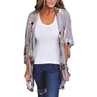 Cardigans Mujer Tallas Grandes, C&aacute;rdigans Abrigos para Mujer con Manga Larga Estampada Casual Primavera Oto&ntilde;o Outdoor Cardigan Tops Outerwear Jers&eacute;is Chal de Gasa Suelta Kimono